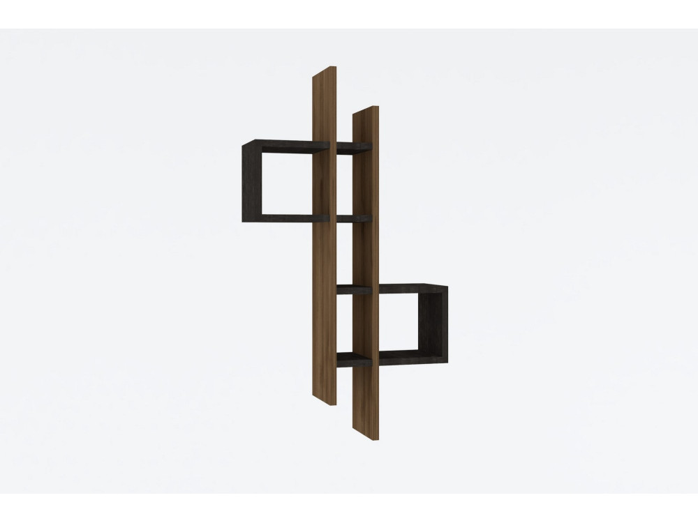 Wandregal aus Holz "Emse" - 53 x 19 x 108 cm - Eiche, Anthrazit