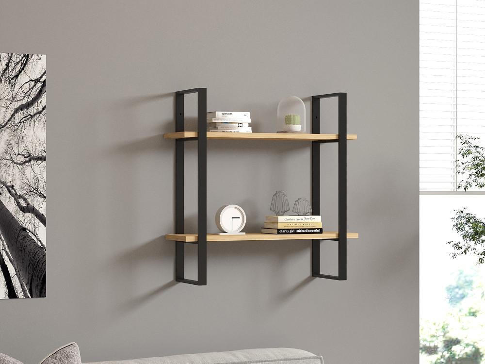 Wandregal aus Holz "Buba" - 70 x 22 x 70 cm - Braun