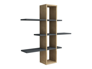 Wandregal aus Holz "Ardo" - 96 x 19 x 101 cm - Saphir, Anthrazit