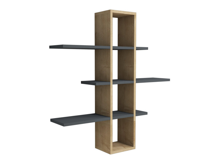 Wandregal aus Holz "Ardo" - 96 x 19 x 101 cm - Saphir, Anthrazit