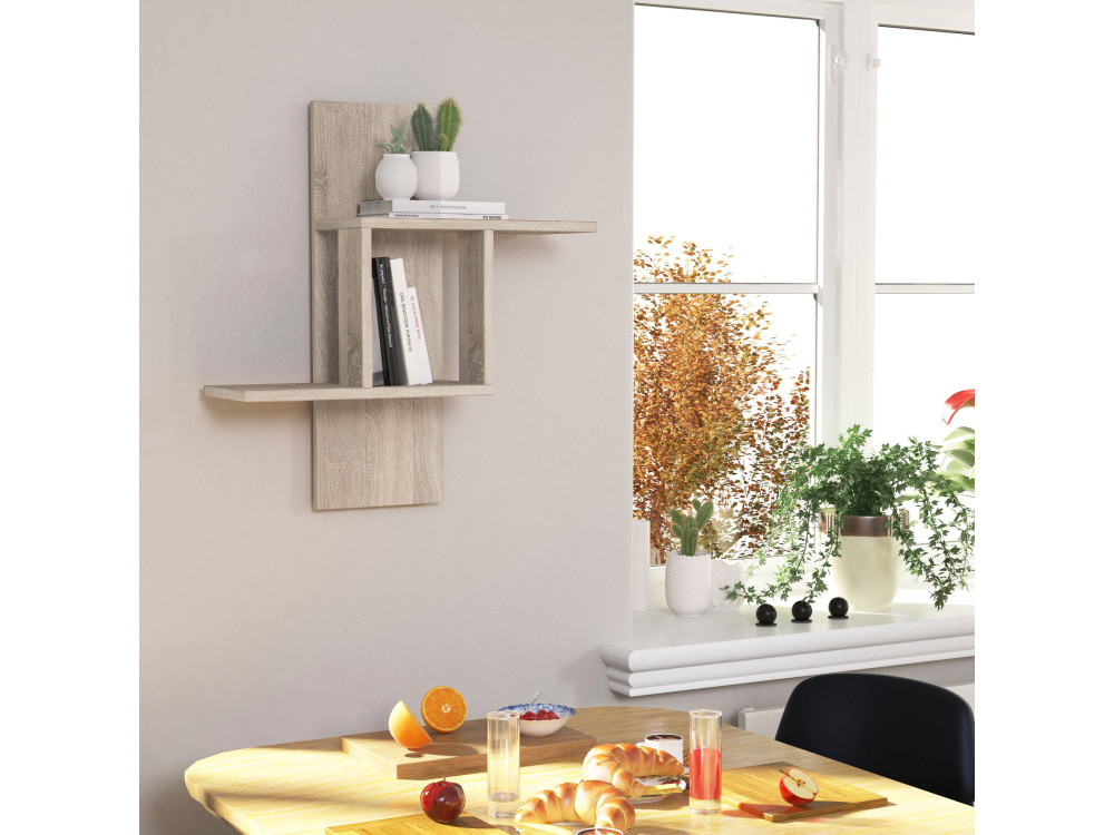 Wandregal aus Holz "Mill" - 64 x 20 x 70 cm - Sonoma Eiche