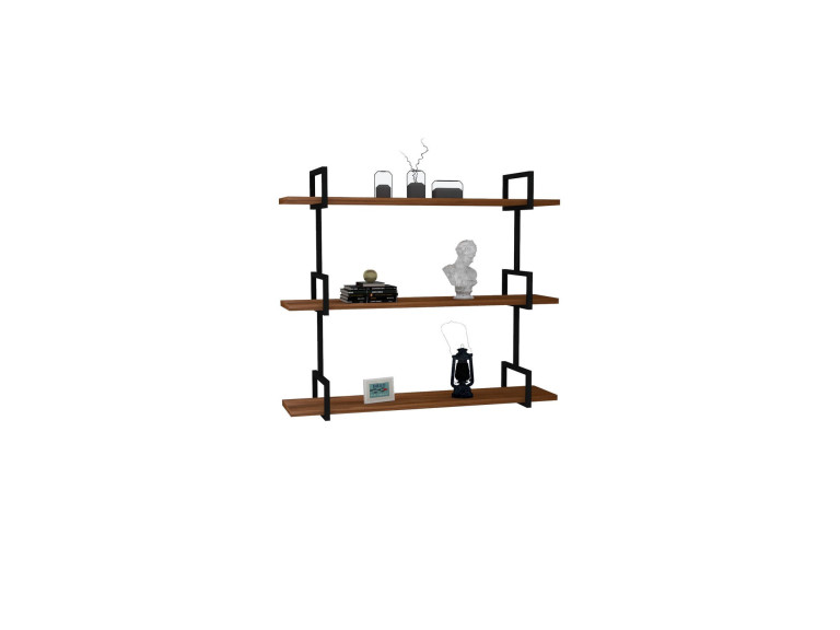 Wandregal aus Holz "Uras" - 87 x 22 x 76 cm - Walnussholz