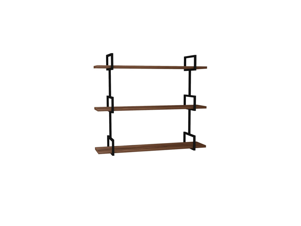 Wandregal aus Holz "Uras" - 87 x 22 x 76 cm - Walnussholz