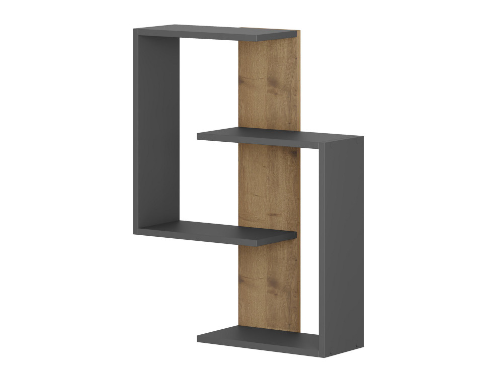 Wandregal aus Holz "Paranoid" - 64 x 22 x 85 cm - AnthrazitEiche