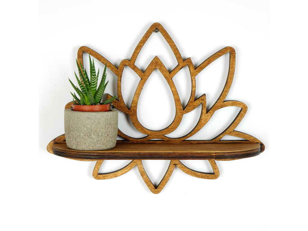 Wandregal aus Holz "Raf264" - 33 x 10 x 26 cm - Walnussholz
