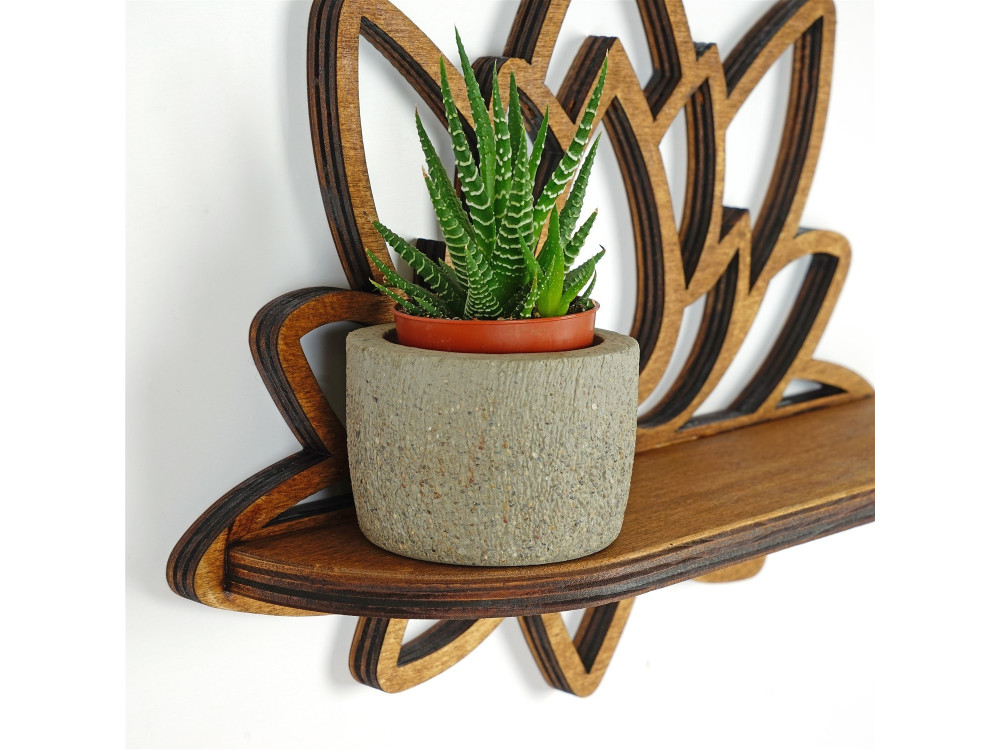 Wandregal aus Holz "Raf264" - 33 x 10 x 26 cm - Walnussholz