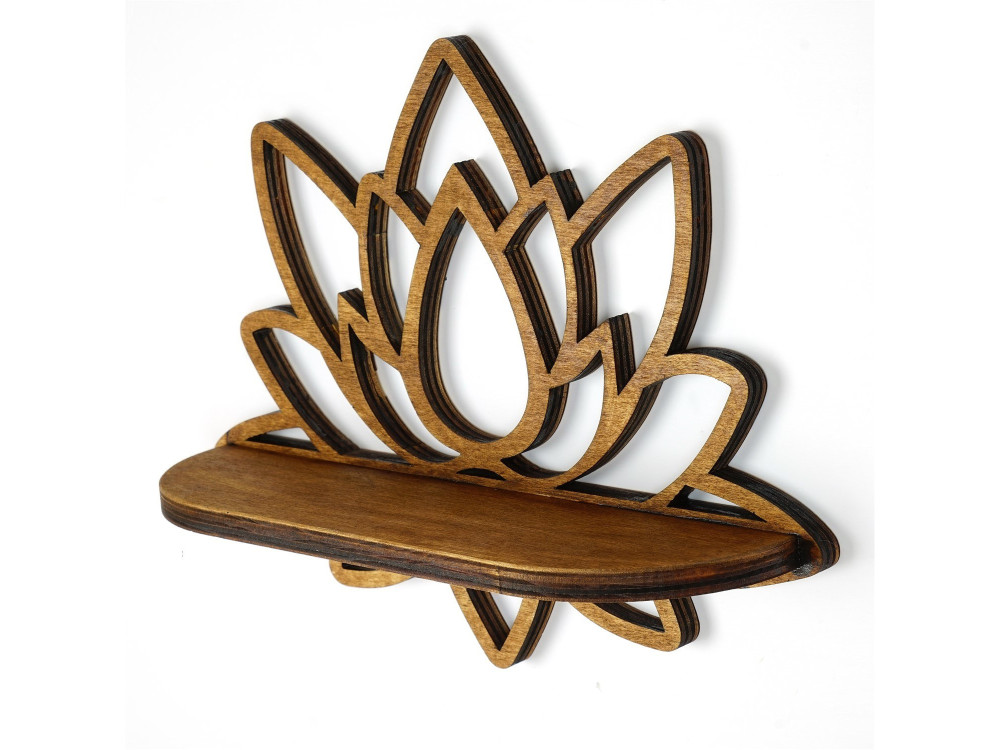 Wandregal aus Holz "Raf264" - 33 x 10 x 26 cm - Walnussholz