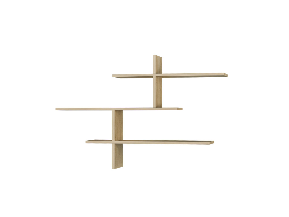 Wandregal aus Holz "Leo" - 123 x 22 x 80 cm - Eiche