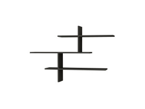 Wandregal aus Holz "Leo" - 123 x 22 x 80 cm - Anthrazit