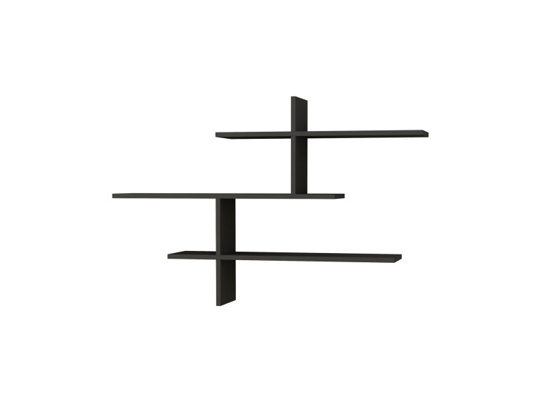 Wandregal aus Holz "Leo" - 123 x 22 x 80 cm - Anthrazit