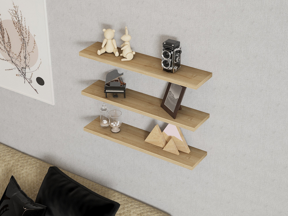 Wandregal aus Holz "Boss" - 60 x 1 x 14 cm - Saphir
