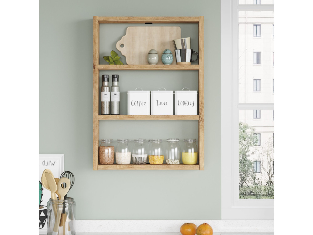 Wandregal aus Holz "PR1" - 43 x 9 x 60 cm - Atlantische Kiefer