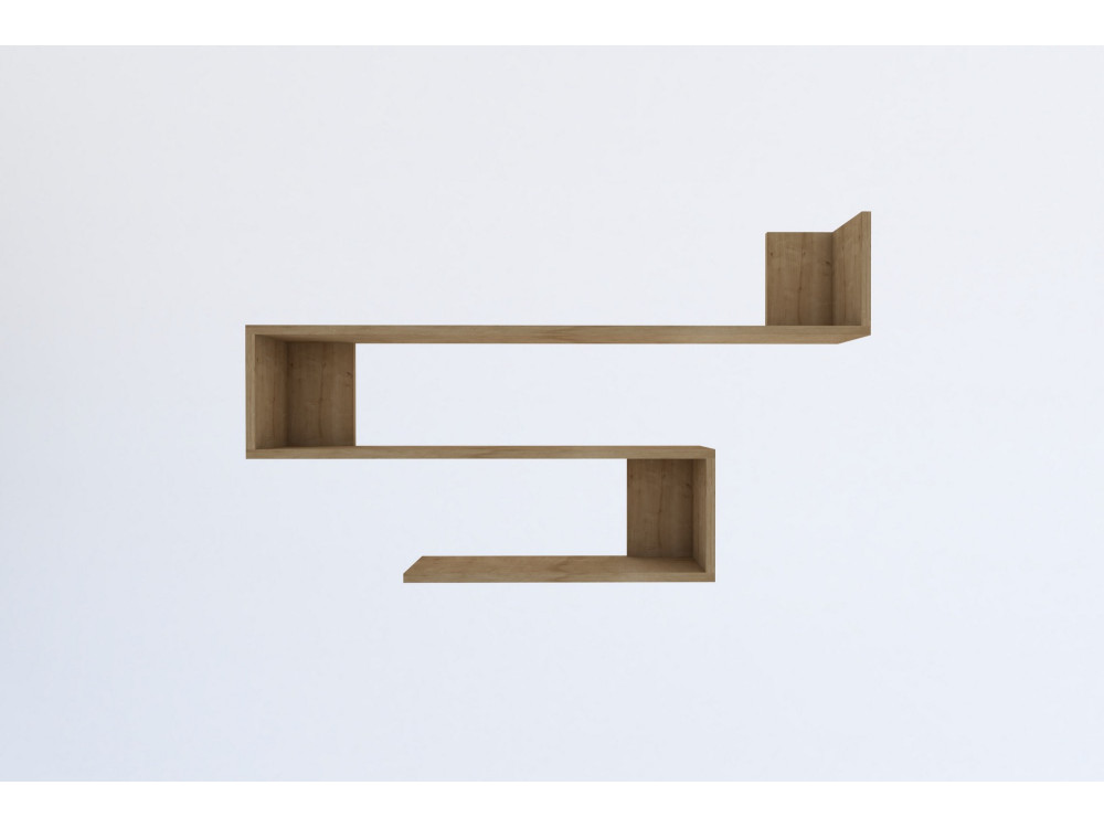 Wandregal aus Holz "Penne" - 120 x 20 x 71 cm - Eiche Saphir