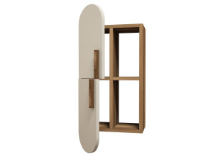 Wandregal aus Holz "Rose" - 35 x 22 x 60 cm - Walnusscreme