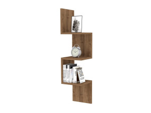 Wandregal aus Holz "Zikzak" - 25 x 25 x 105 cm - Walnussholz