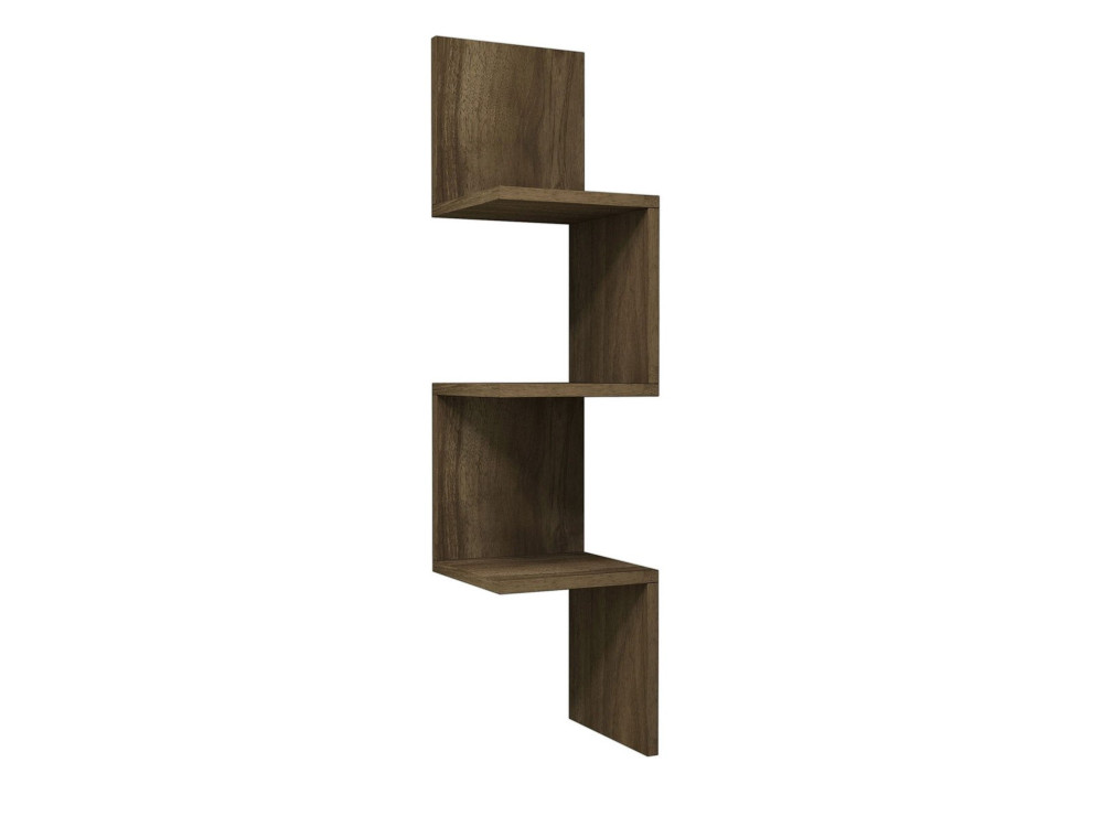 Wandregal aus Holz "Zikzak" - 25 x 25 x 105 cm - Walnussholz