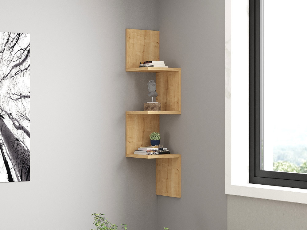 Wandregal aus Holz "Zikzak" - 25 x 25 x 105 cm - Saphir
