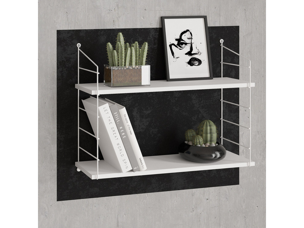 Wandregal aus Holz "Armoni" - 72 x 20 x 58 cm - Weiß