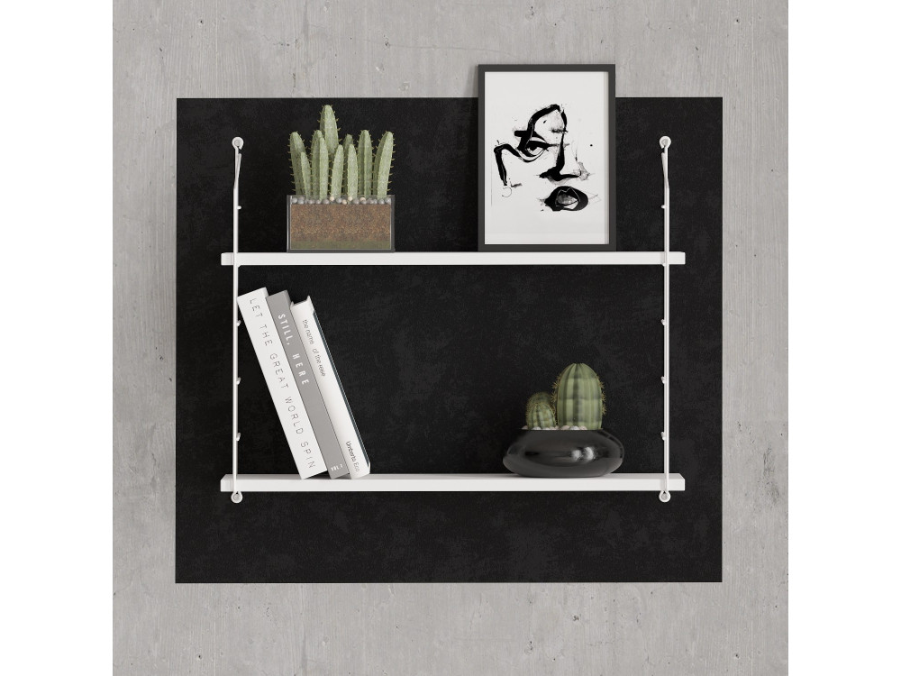 Wandregal aus Holz "Armoni" - 72 x 20 x 58 cm - Weiß