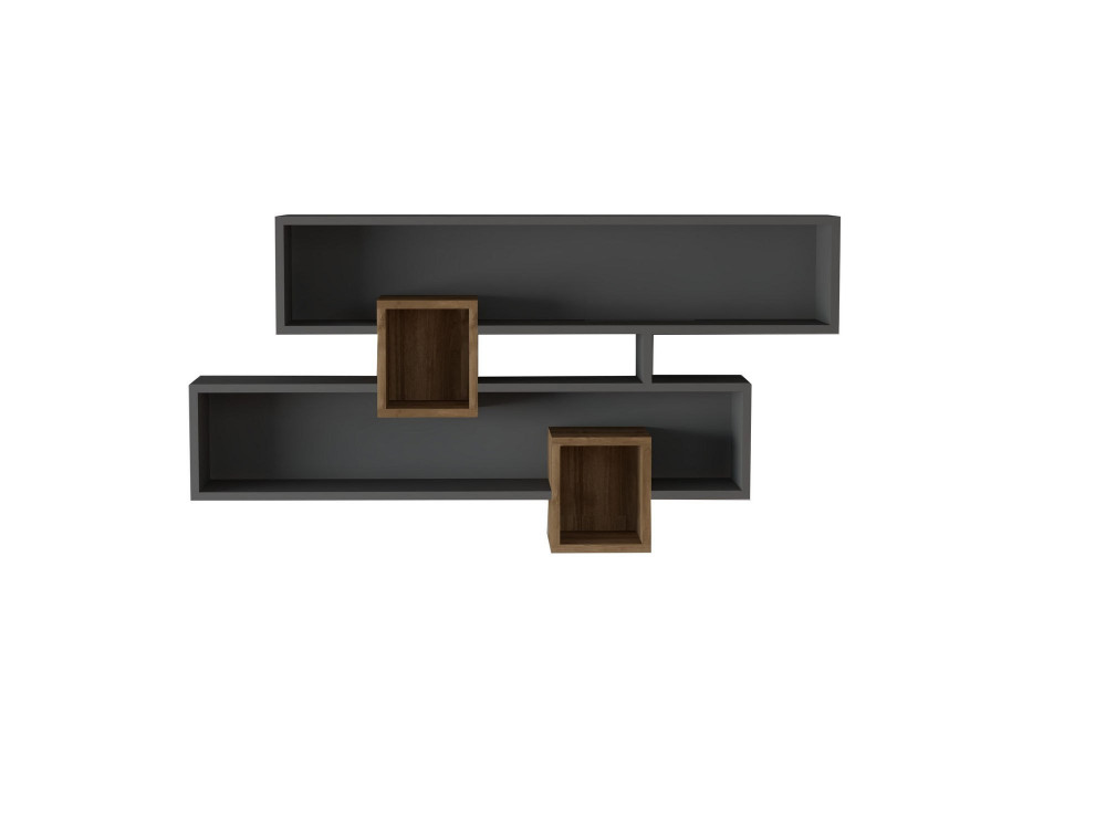Wandregal aus Holz "Karen" - 120 x 22 x 75 cm - WalnussAnthrazit
