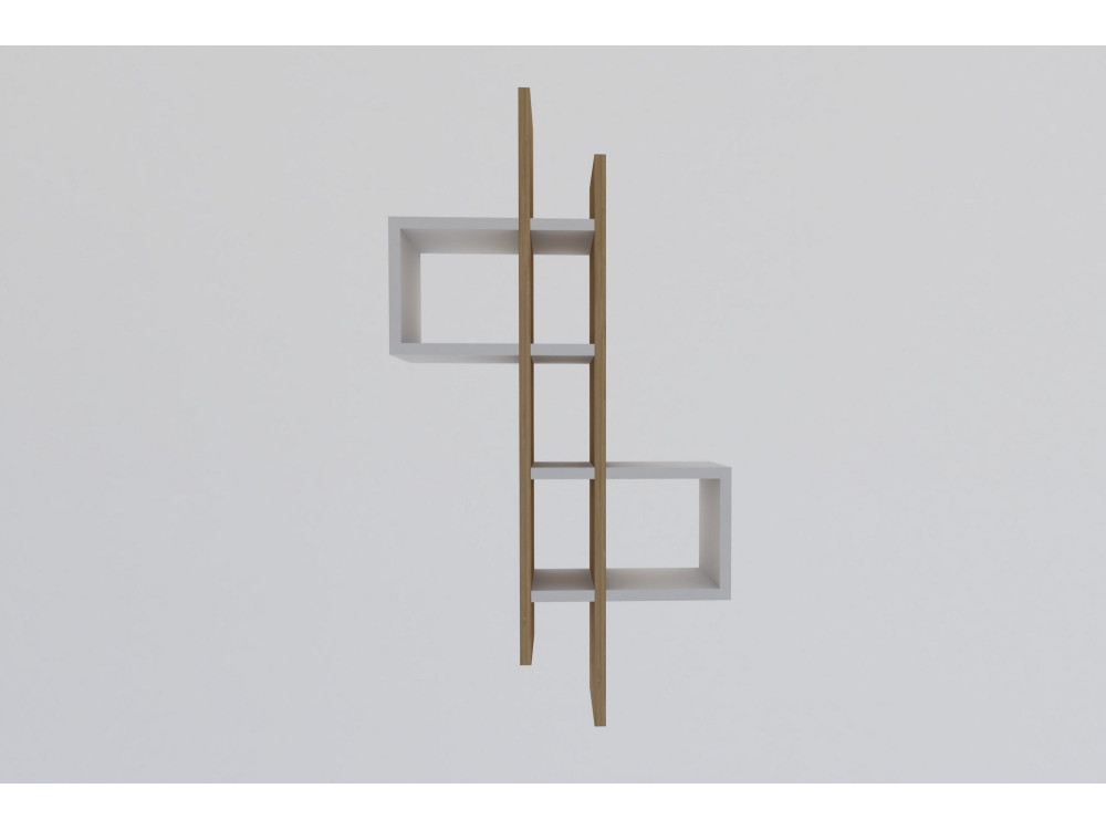 Wandregal aus Holz "Emse" - 53 x 19 x 108 cm - Eiche SaphirWeiß