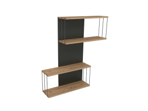 Wandregal aus Holz "Destan" - 65 x 19 x 96 cm - Braun
