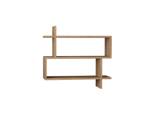 Wandregal aus Holz "Paralel" - 70 x 22 x 65 cm - Braun