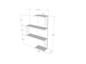 Wandregal aus Holz "Cambel" - 64 x 19 x 96 cm - Braun