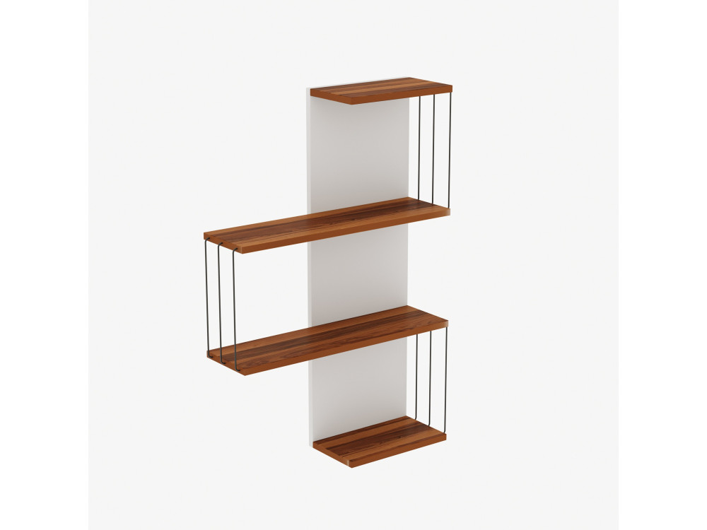 Wandregal aus Holz "Cambel" - 64 x 19 x 96 cm - Braun