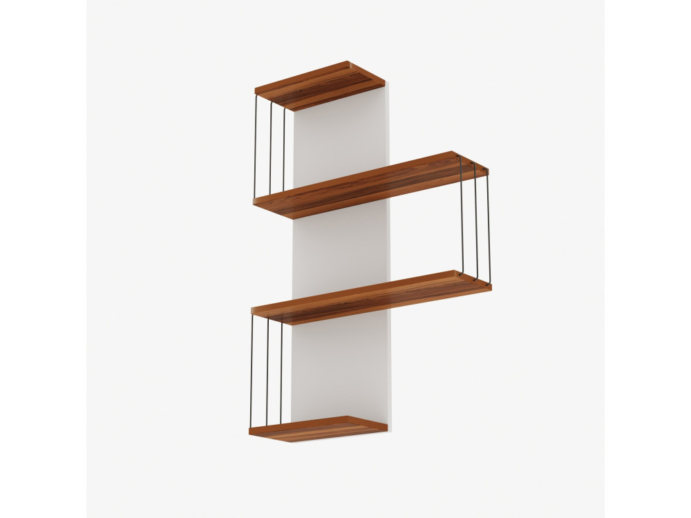 Wandregal aus Holz "Cambel" - 64 x 19 x 96 cm - Braun