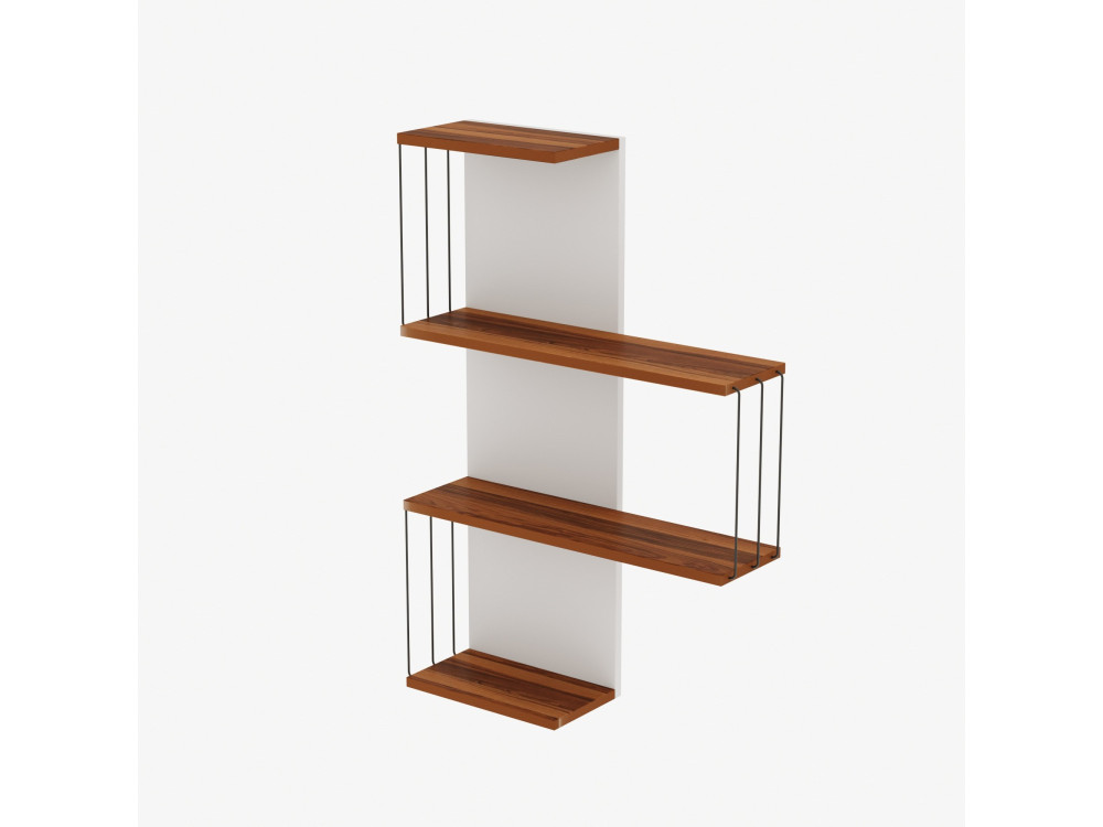 Wandregal aus Holz "Cambel" - 64 x 19 x 96 cm - Braun