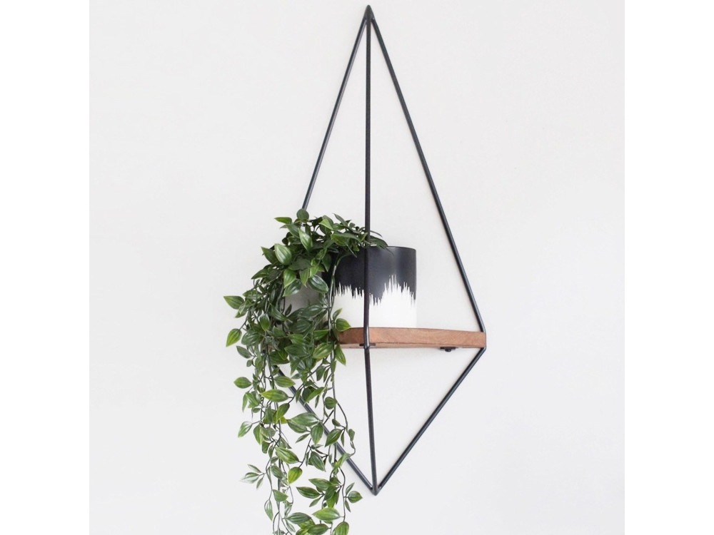 Geometrisches Wandregal aus Holz aus Holz "WR039" - 23 x 15 x 60 cm - Braun