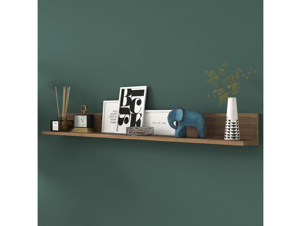 Wandregal aus Holz "Eno" - 135 x 13 x 15 cm - Braun