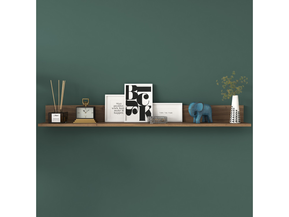 Wandregal aus Holz "Eno" - 135 x 13 x 15 cm - Braun