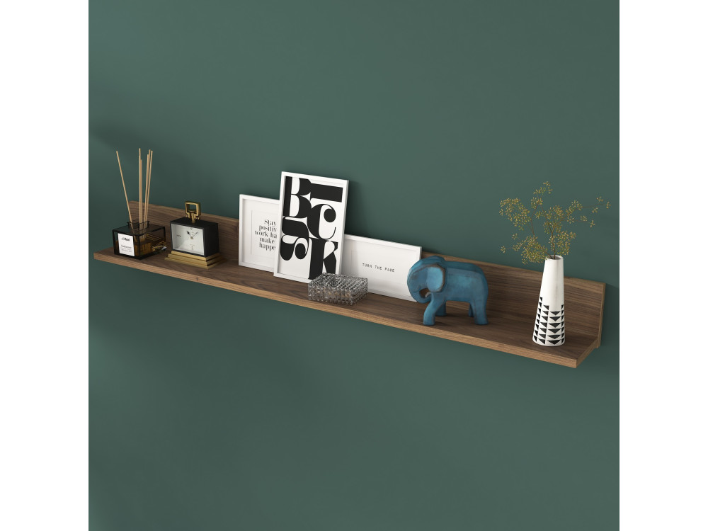 Wandregal aus Holz "Eno" - 135 x 13 x 15 cm - Braun