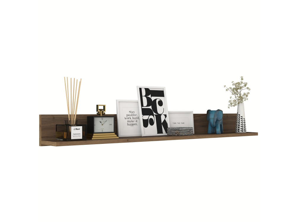 Wandregal aus Holz "Eno" - 135 x 13 x 15 cm - Braun