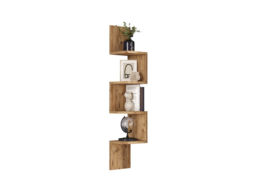 Wandregal aus Holz "Lula" - 22 x 22 x 117 cm - Braun