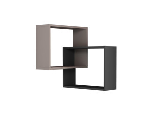Set aus 2 Holzeckregalen "Ring" - 68 x 60 x 68 cm - Mokka hell