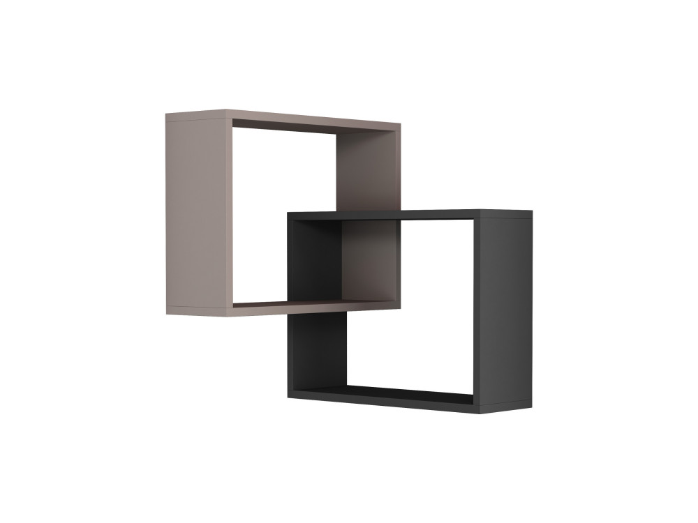 Set aus 2 Holzeckregalen "Ring" - 68 x 60 x 68 cm - Mokka hell