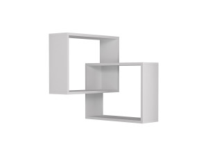 Set aus 2 Holzeckregalen "Ring" - 68 x 60 x 68 cm - Weiß