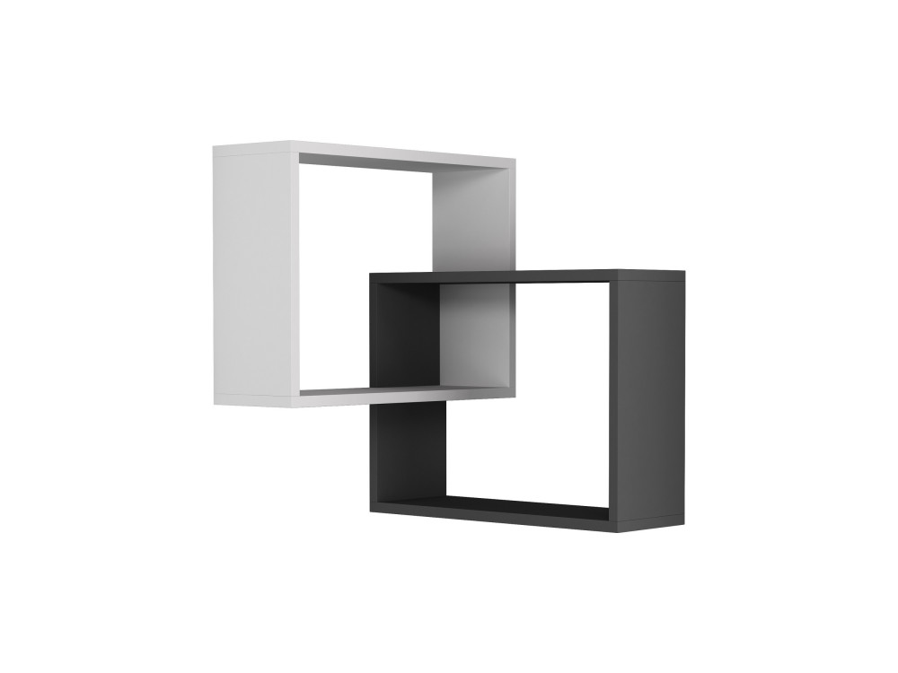 Satz von 2 Holzeckregalen "Ring" - 68 x 60 x 68 cm - Anthrazitgrau