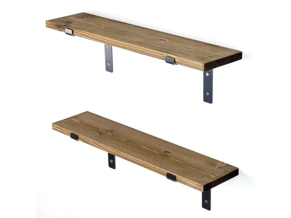Set aus 2 Wandregalen aus Holz aus Holz "Looby" - 60 x 14 x 16 cm - Braun