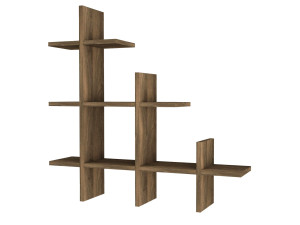 Wandregal aus Holz "Juke" - 76 x 18 x 80 cm - Braun