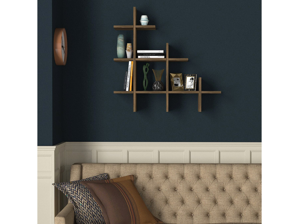Wandregal aus Holz "Juke" - 76 x 18 x 80 cm - Braun