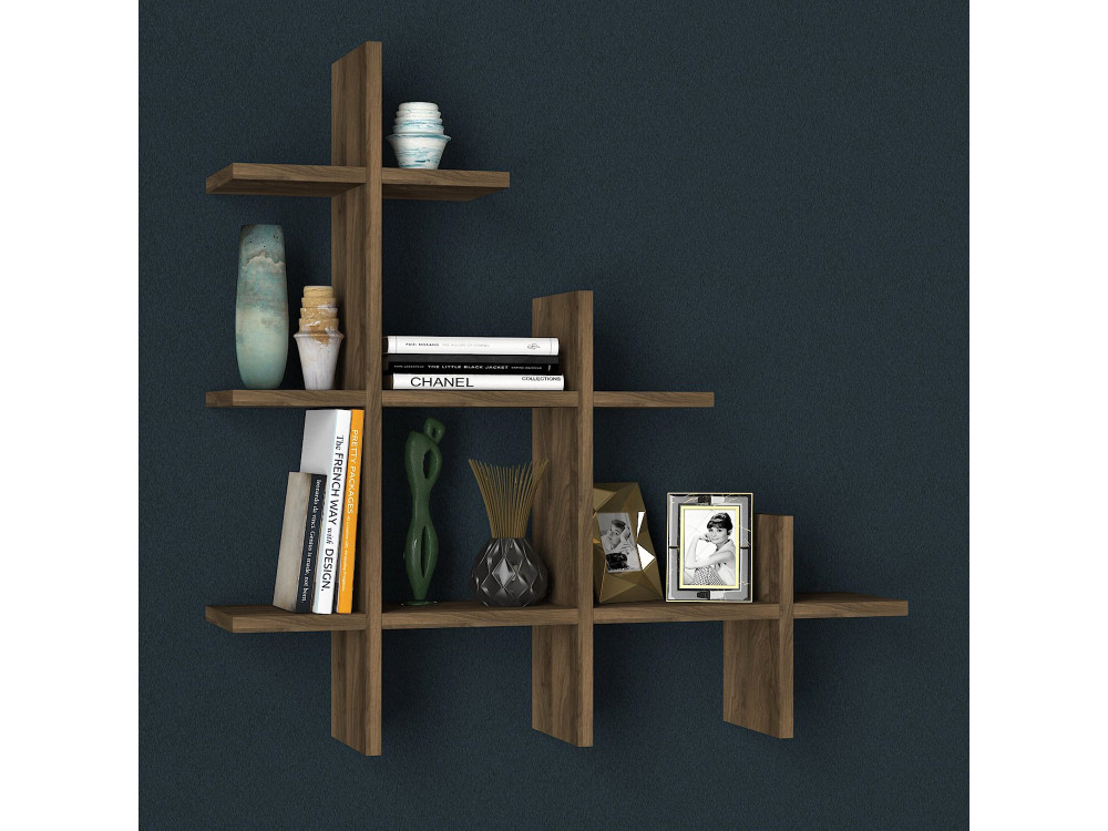 Wandregal aus Holz "Juke" - 76 x 18 x 80 cm - Braun