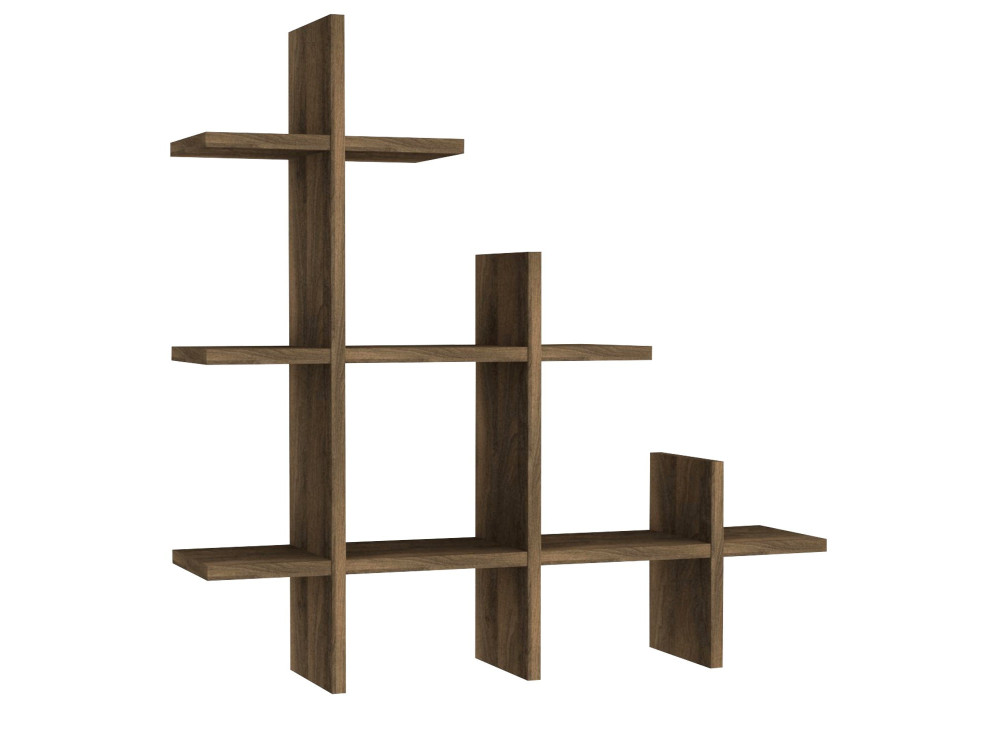 Wandregal aus Holz "Juke" - 76 x 18 x 80 cm - Braun