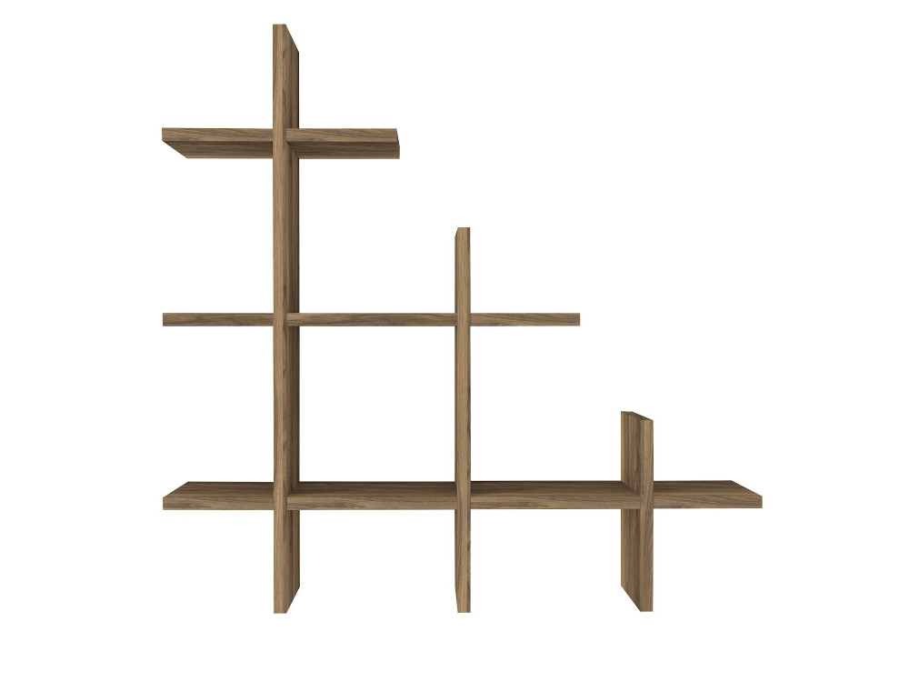 Wandregal aus Holz "Juke" - 76 x 18 x 80 cm - Braun