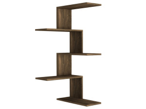 Wand-Eckregal aus Holz "Caniko" - 51 x 29 x 109 cm - Braun