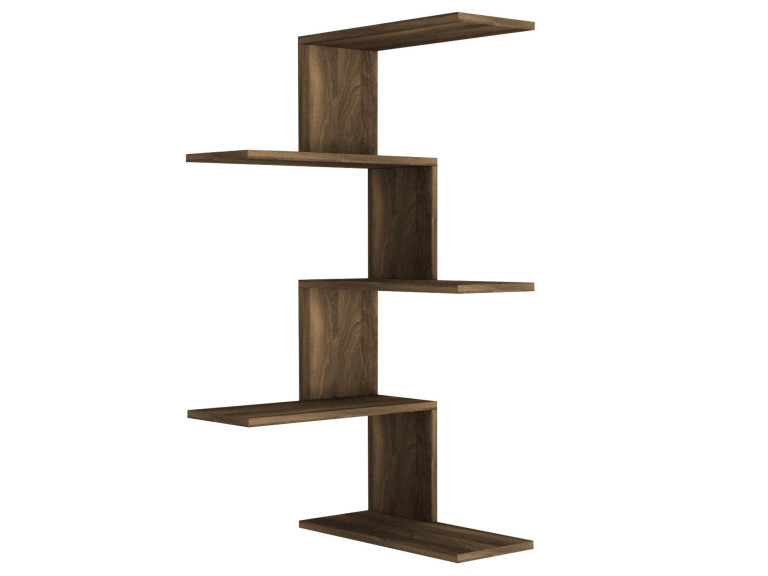 Wand-Eckregal aus Holz "Caniko" - 51 x 29 x 109 cm - Braun