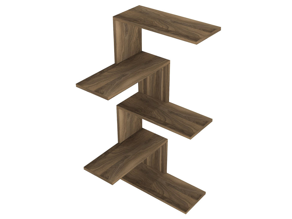 Wand-Eckregal aus Holz "Caniko" - 51 x 29 x 109 cm - Braun